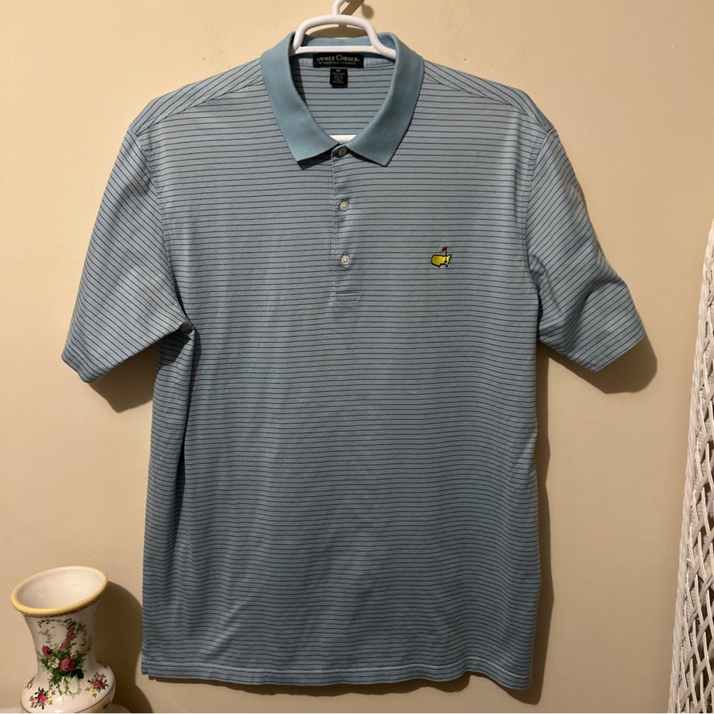 Masters Golf Amen Corner Blue Striped Men's XL Polo Shirt